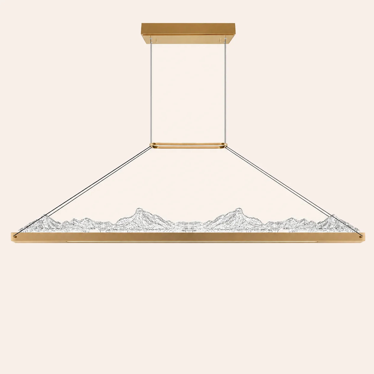 Himalayas Integrated LED 48in Brass Chandelier with Handcrafted Glass