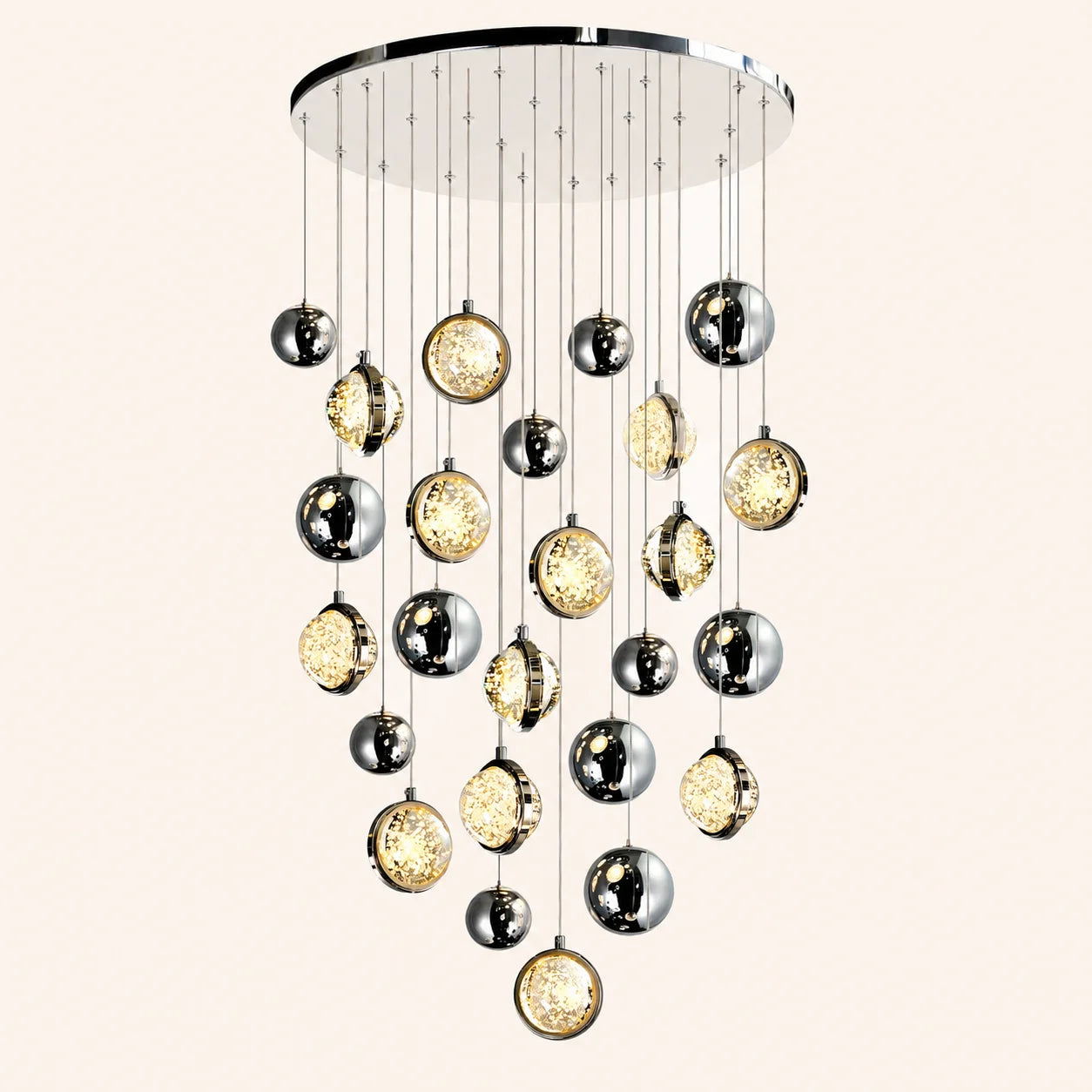 Salvador Integrated LED 24in Polished Nickel Chandelier