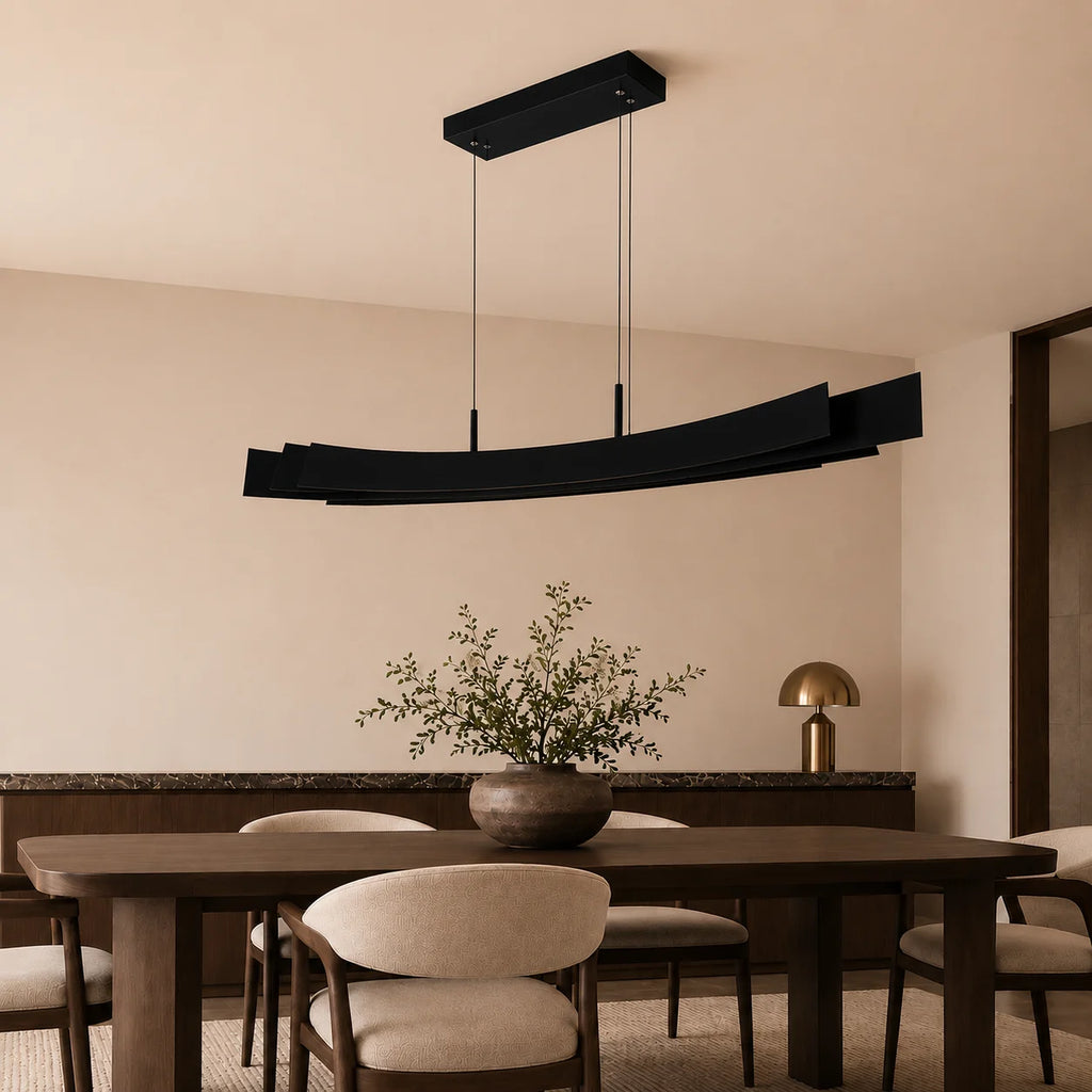 Candora Integrated LED 50in Black Chandelier