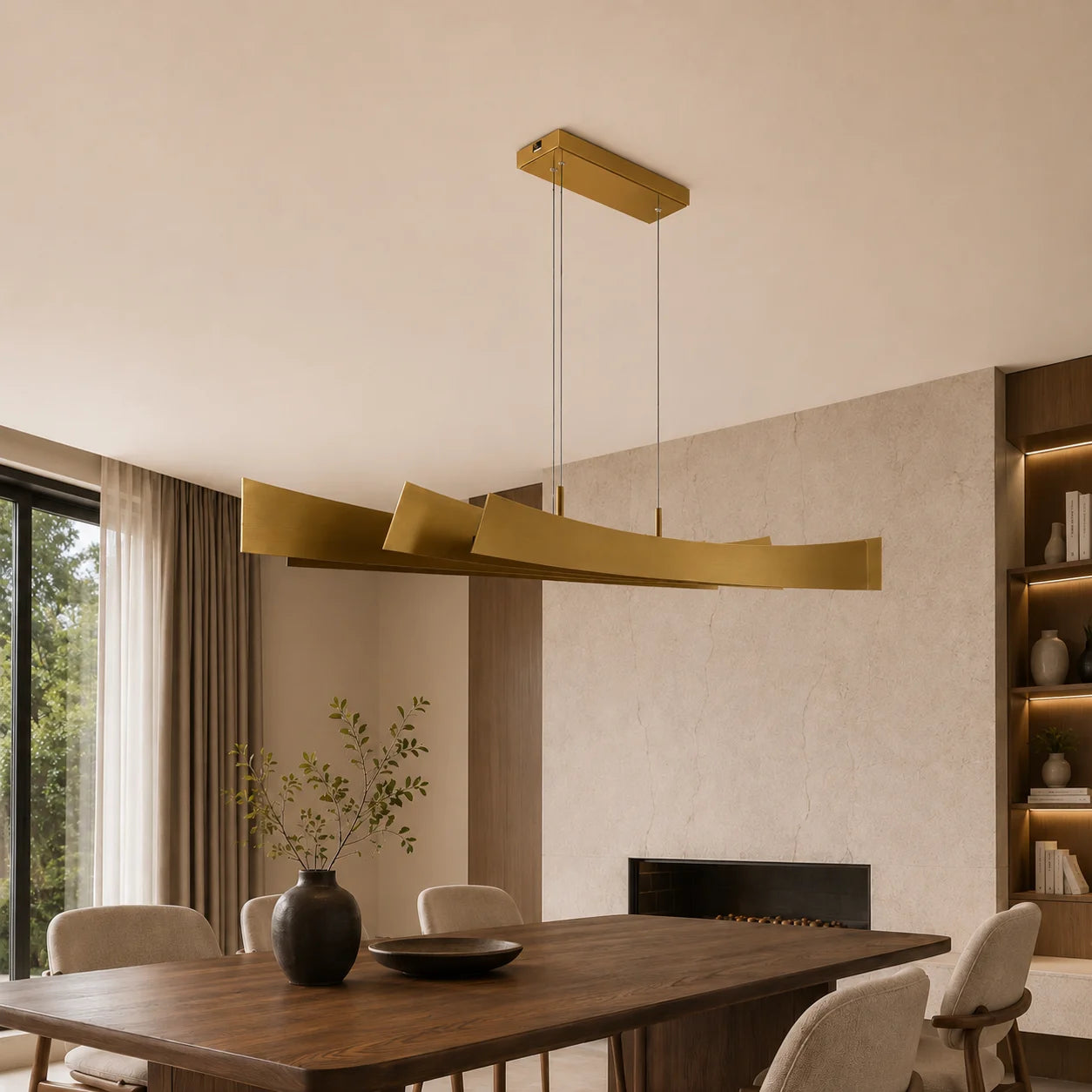 Candora Integrated LED 50in Brass Chandelier