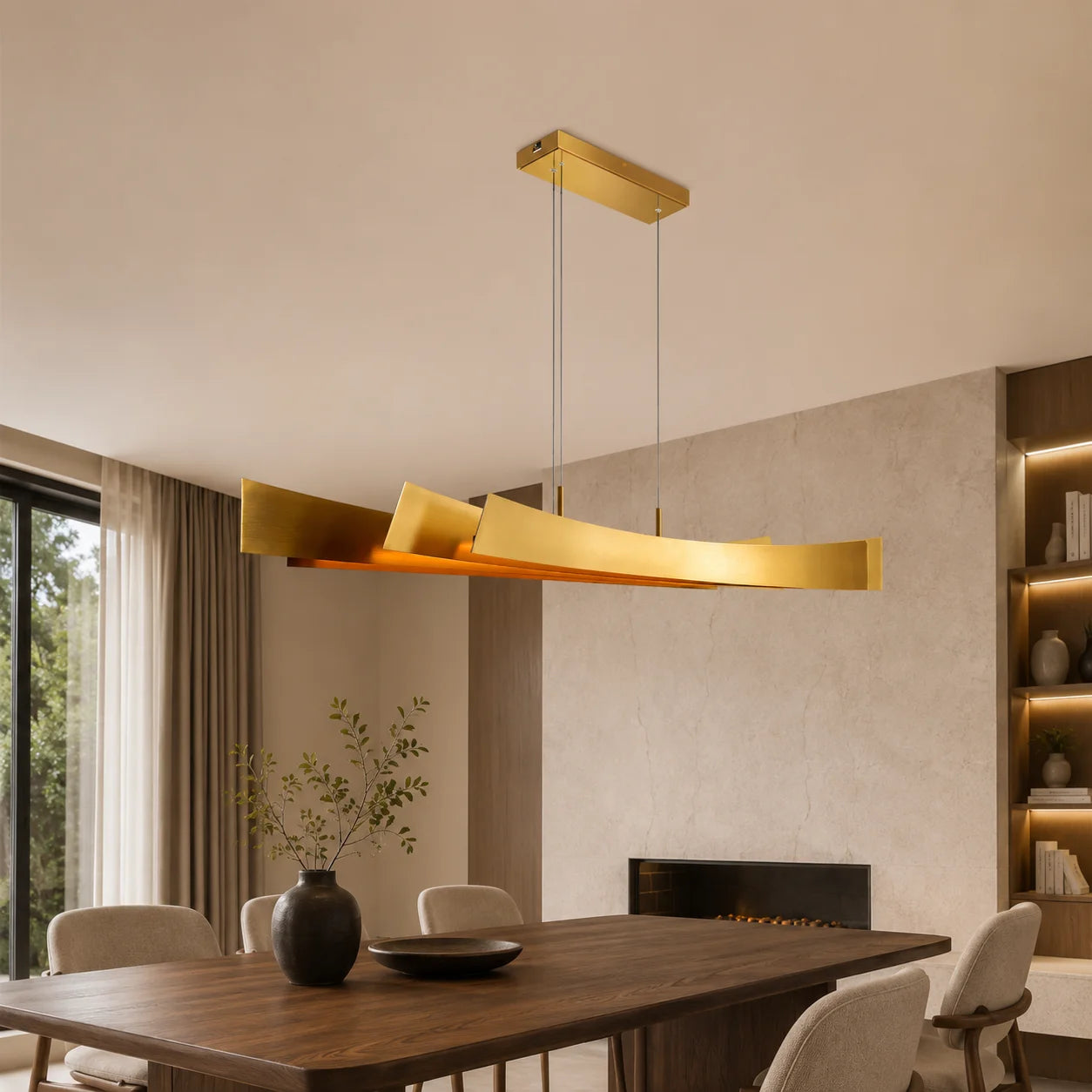 Candora Integrated LED 50in Brass Chandelier