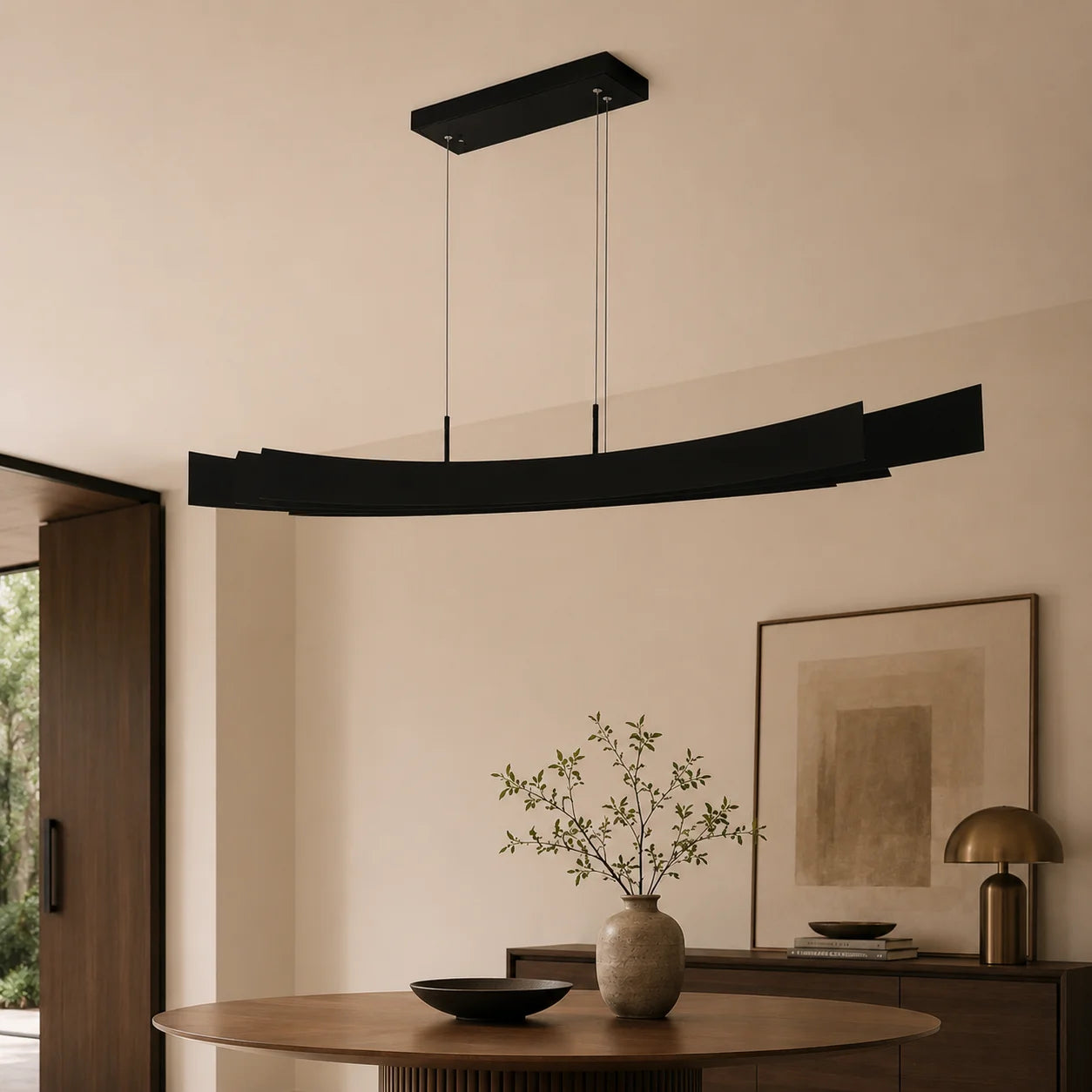 Candora Integrated LED 72in Black Chandelier