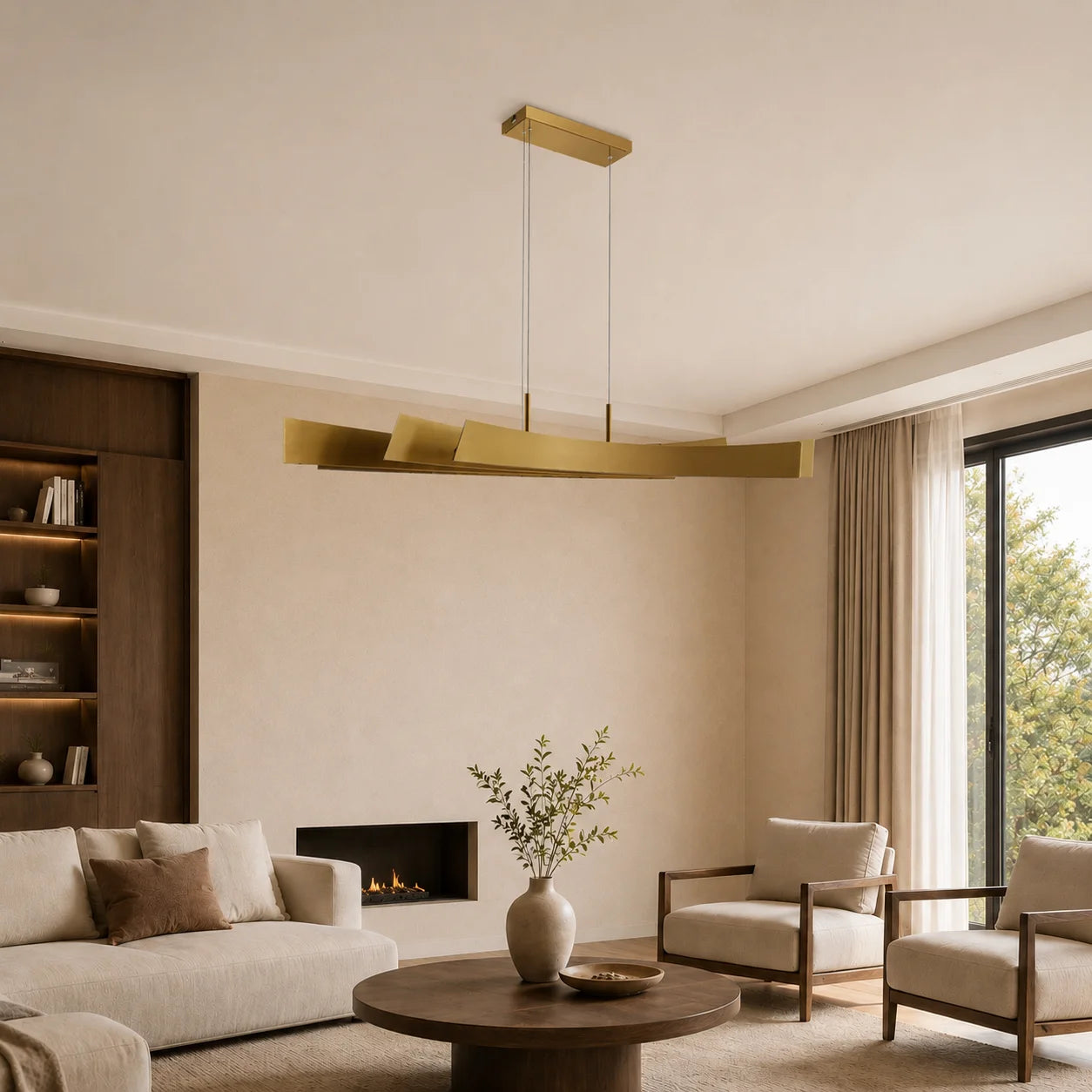 Candora Integrated LED 72in Brass Chandelier