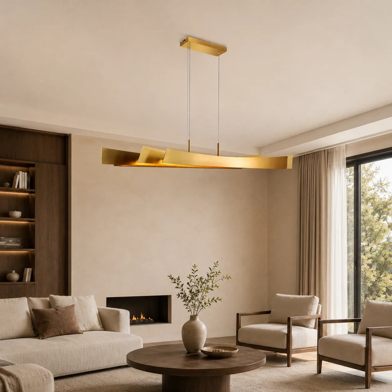 Candora Integrated LED 72in Brass Chandelier