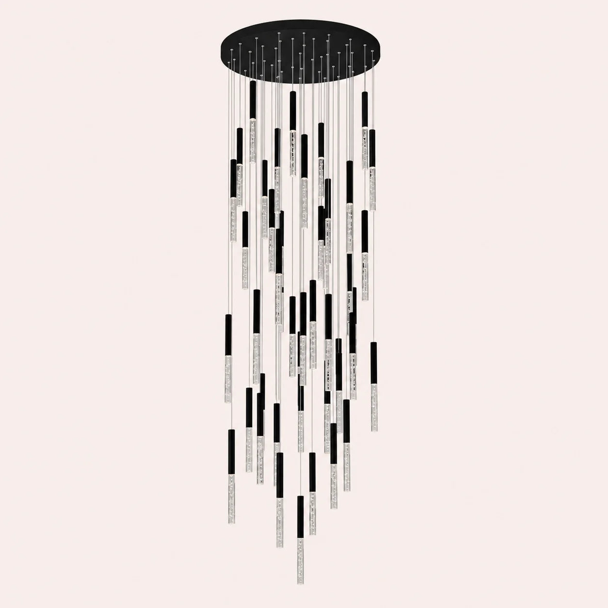 Dragonswatch Integrated LED 32in 45 Pendant Black Chandelier