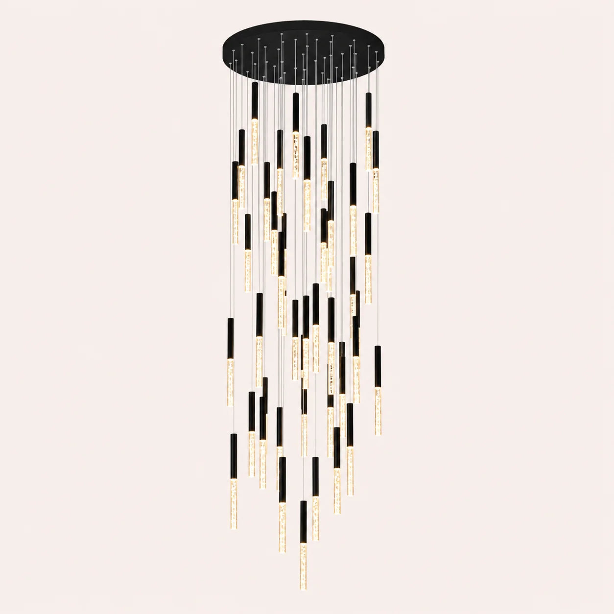 Dragonswatch Integrated LED 32in 45 Pendant Black Chandelier