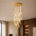 Dragonswatch Integrated LED 32in 45 Pendant Satin Gold Chandelier