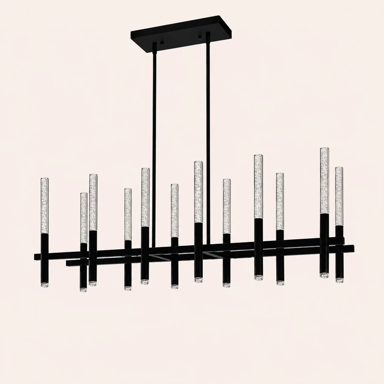 Dragonswatch Integrated LED 48in 12 Pendant Black Chandelier