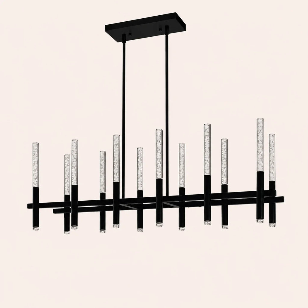 Dragonswatch Integrated LED 48in 12 Pendant Black Chandelier