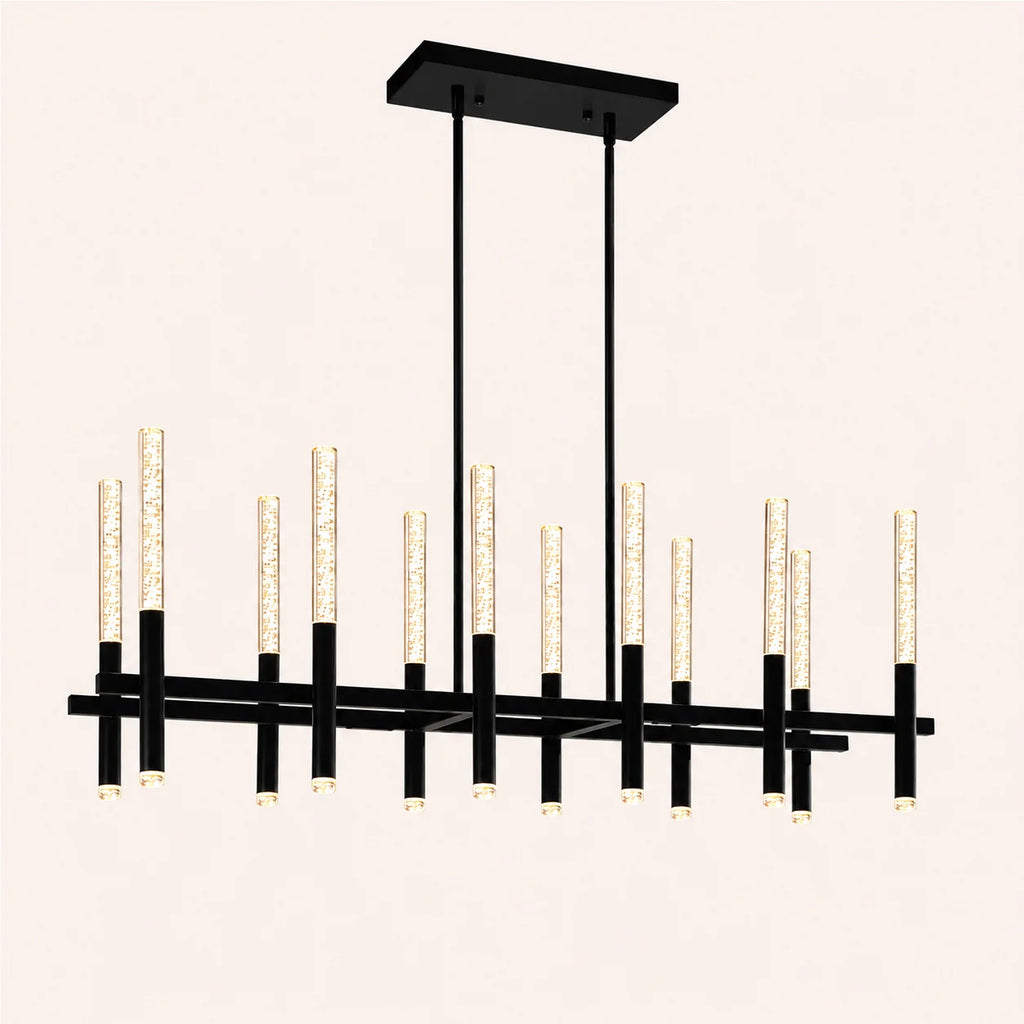 Dragonswatch Integrated LED 48in 12 Pendant Black Chandelier