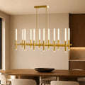 Dragonswatch Integrated LED 48in 12 Pendant Satin Gold Chandelier