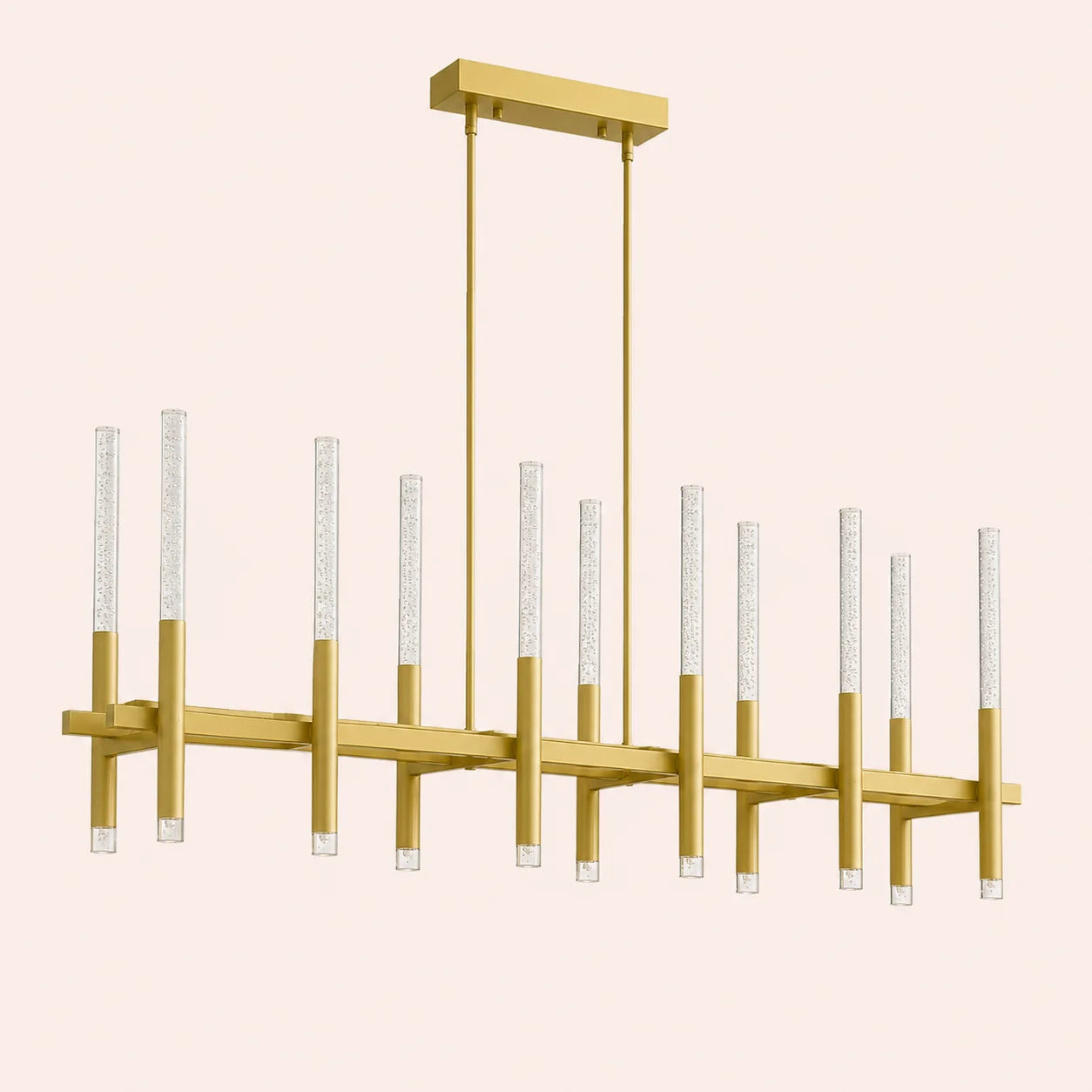 Dragonswatch Integrated LED 48in 12 Pendant Satin Gold Chandelier