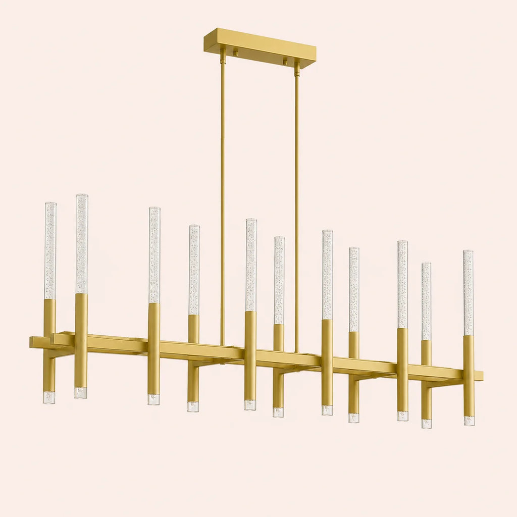 Dragonswatch Integrated LED 48in 12 Pendant Satin Gold Chandelier