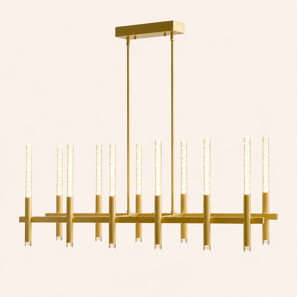 Dragonswatch Integrated LED 48in 12 Pendant Satin Gold Chandelier
