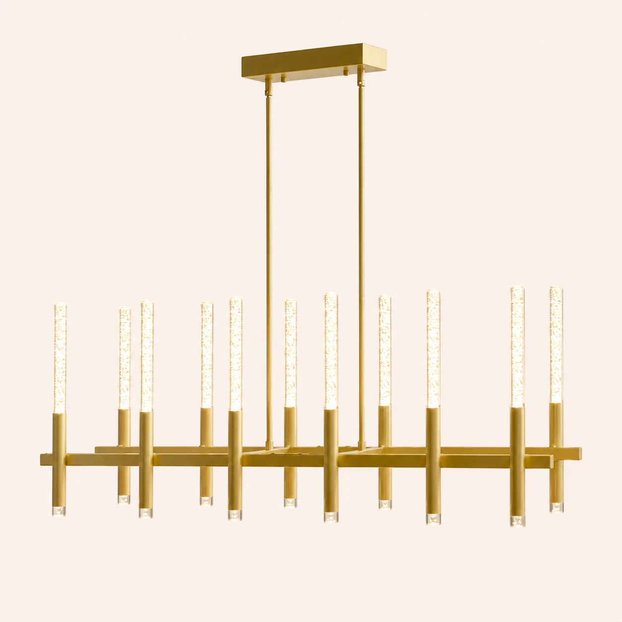 Dragonswatch Integrated LED 48in 12 Pendant Satin Gold Chandelier