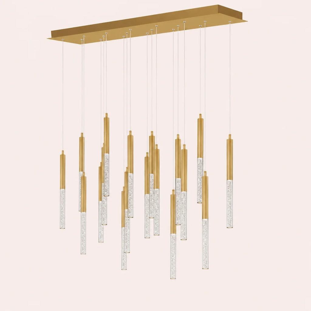 Dragonswatch Integrated LED 48in 18 Pendant Satin Gold Chandelier