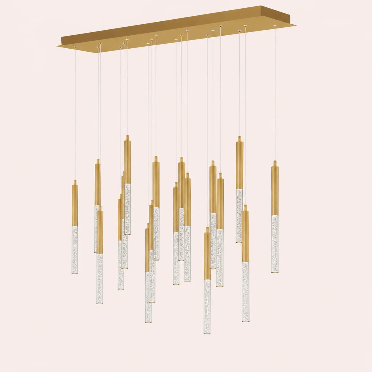 Dragonswatch Integrated LED 48in 18 Pendant Satin Gold Chandelier