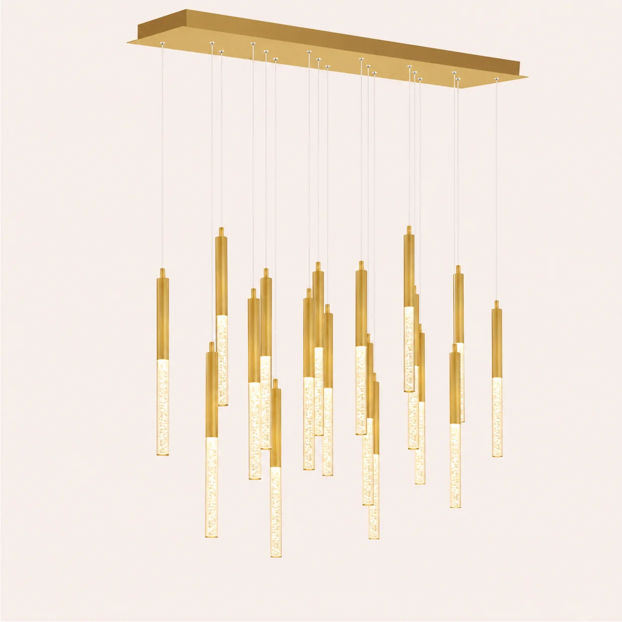 Dragonswatch Integrated LED 48in 18 Pendant Satin Gold Chandelier
