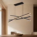 Saber Integrated LED 70in Black Chandelier with Handcrafted Glass