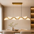 Moon Integrated LED 54in Brass Chandelier with Handcrafted Glass