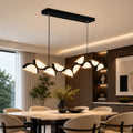 Moon Integrated LED 70in Black Chandelier with Handcrafted Glass