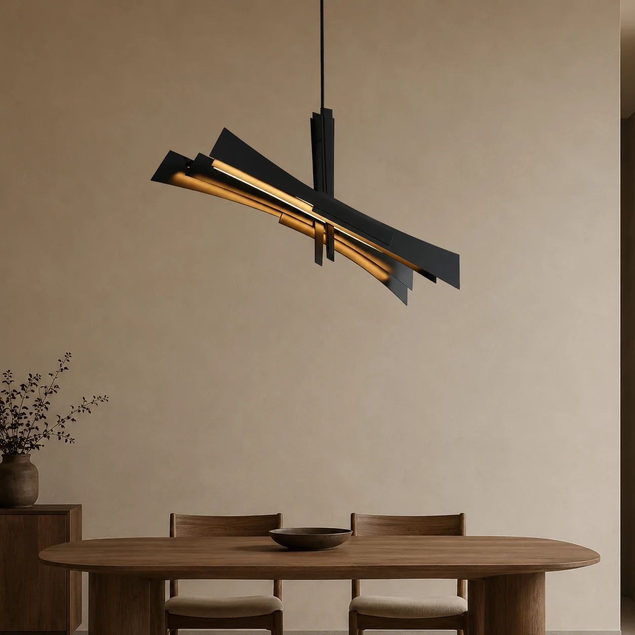 Solara Integrated LED 50in Black Chandelier