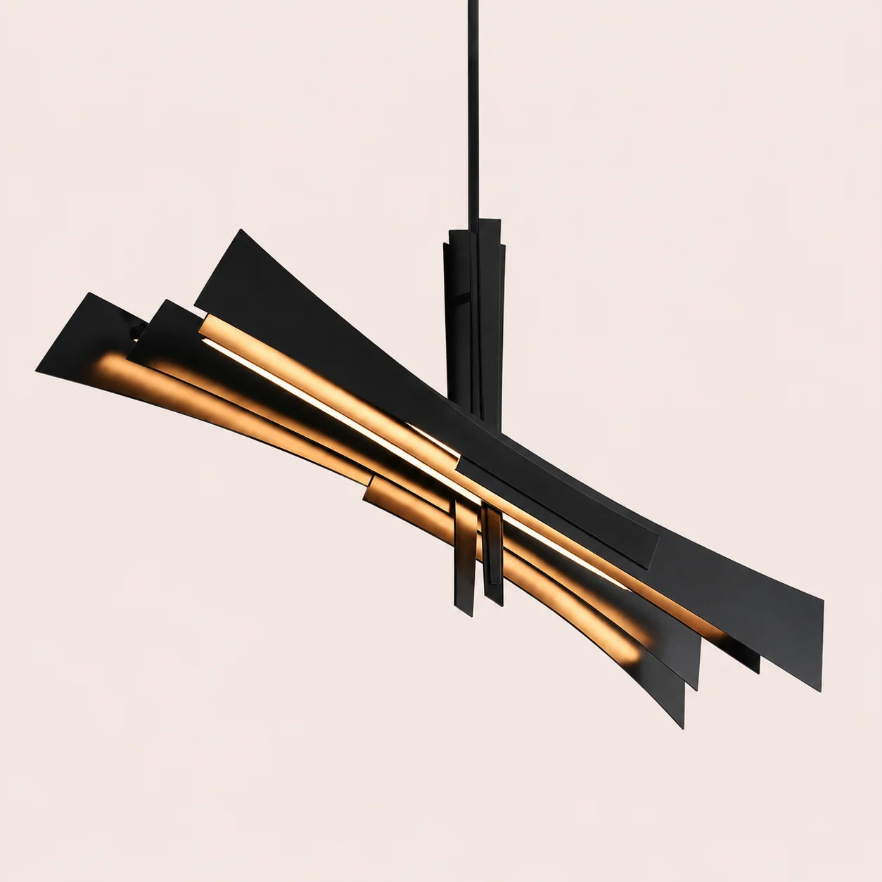 Solara Integrated LED 50in Black Chandelier