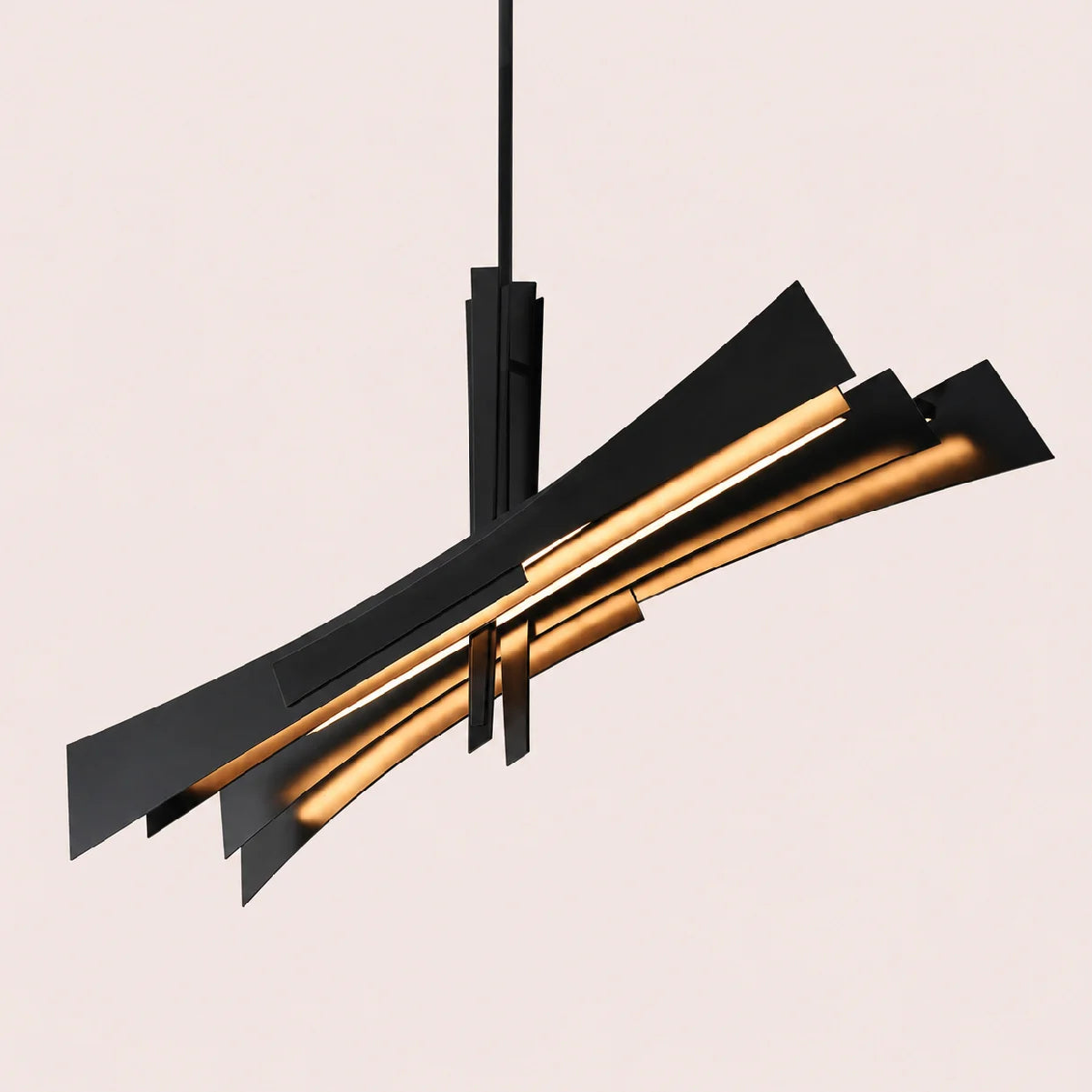 Solara Integrated LED 50in Black Chandelier