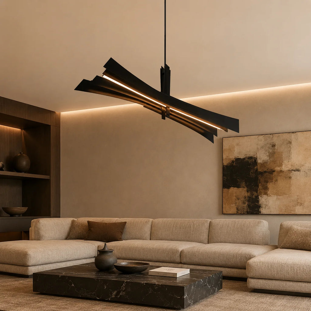 Solara Integrated LED 72in Black Chandelier