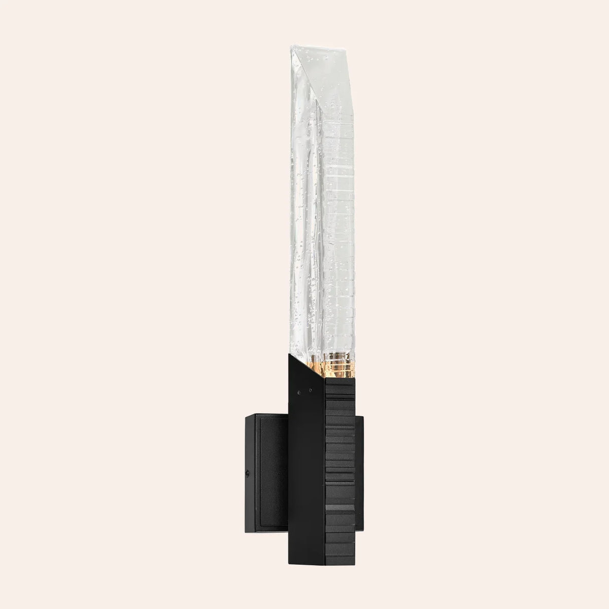 Petra Integrated LED 22in Sand Black Indoor-Outdoor Wall Light with Handcrafted Glass