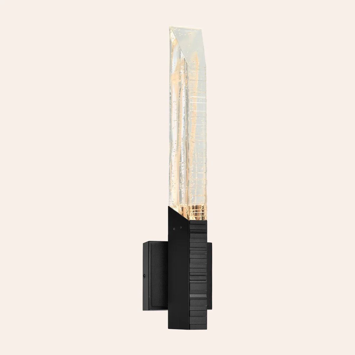 Petra Integrated LED 22in Sand Black Indoor-Outdoor Wall Light with Handcrafted Glass