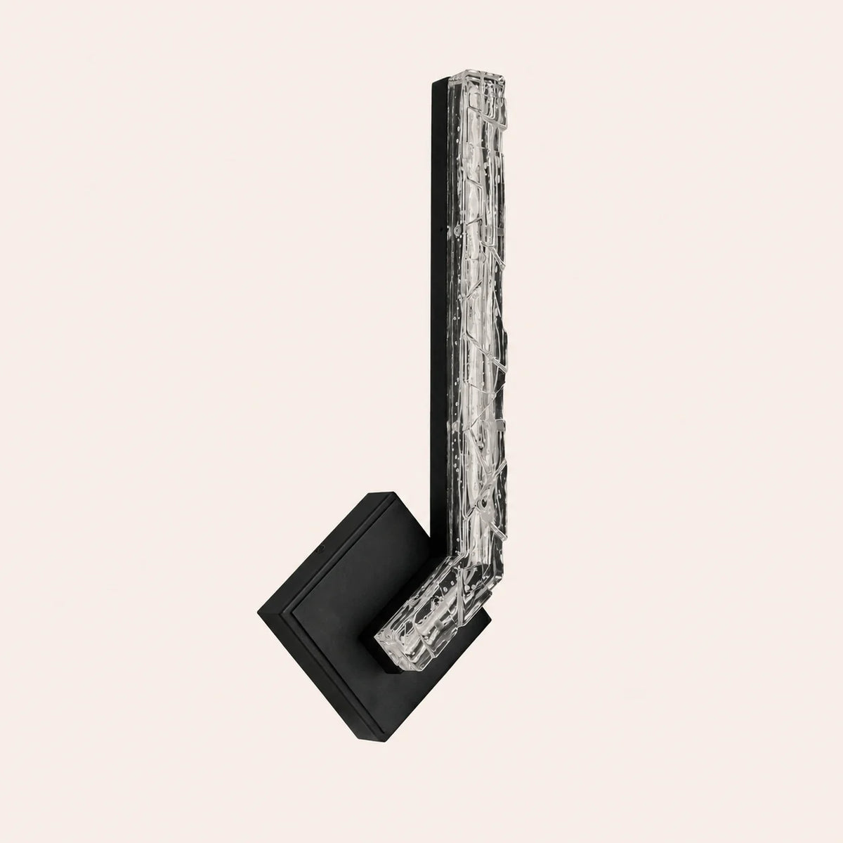 Contour Integrated LED 19in Sand Black Indoor-Outdoor Wall Light with Handcrafted Glass
