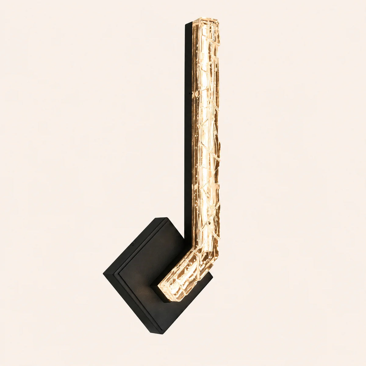 Contour Integrated LED 19in Sand Black Indoor-Outdoor Wall Light with Handcrafted Glass