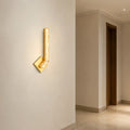 Contour Integrated LED 19in Brass Wall Light with Handcrafted Glass