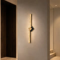 Contour Integrated LED 33in Sand Black Indoor-Outdoor Wall Light with Handcrafted Glass