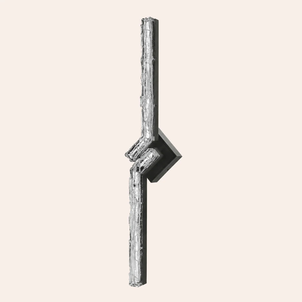 Contour Integrated LED 33in Sand Black Indoor-Outdoor Wall Light with Handcrafted Glass