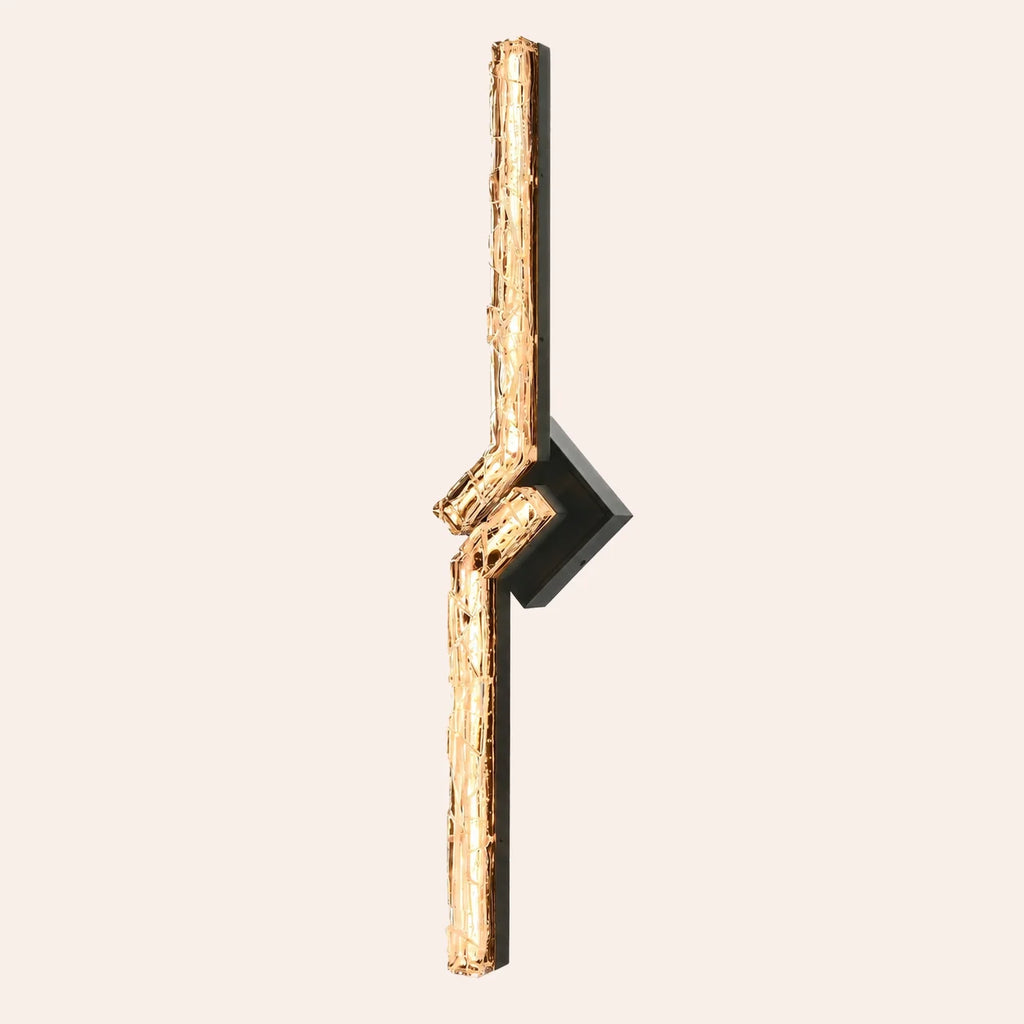 Contour Integrated LED 33in Sand Black Indoor-Outdoor Wall Light with Handcrafted Glass