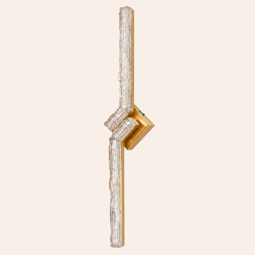 Contour Integrated LED 33in Brass Vanity Light with Handcrafted Glass