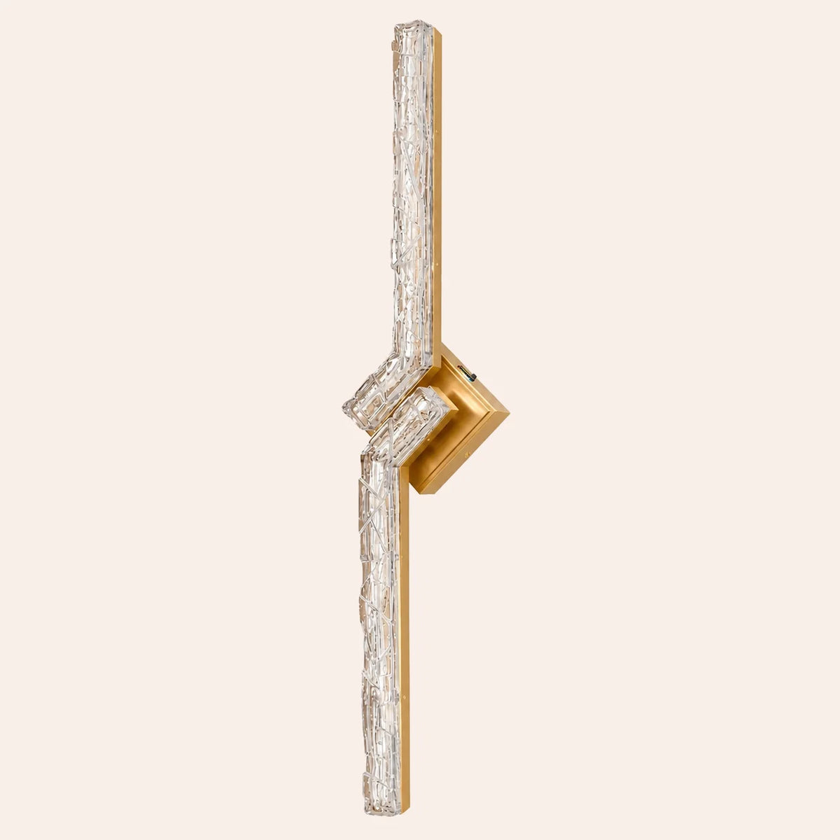 Contour Integrated LED 33in Brass Vanity Light with Handcrafted Glass