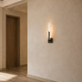 Curva Integrated LED 19in Sand Black Indoor-Outdoor Wall Light with Handcrafted Glass