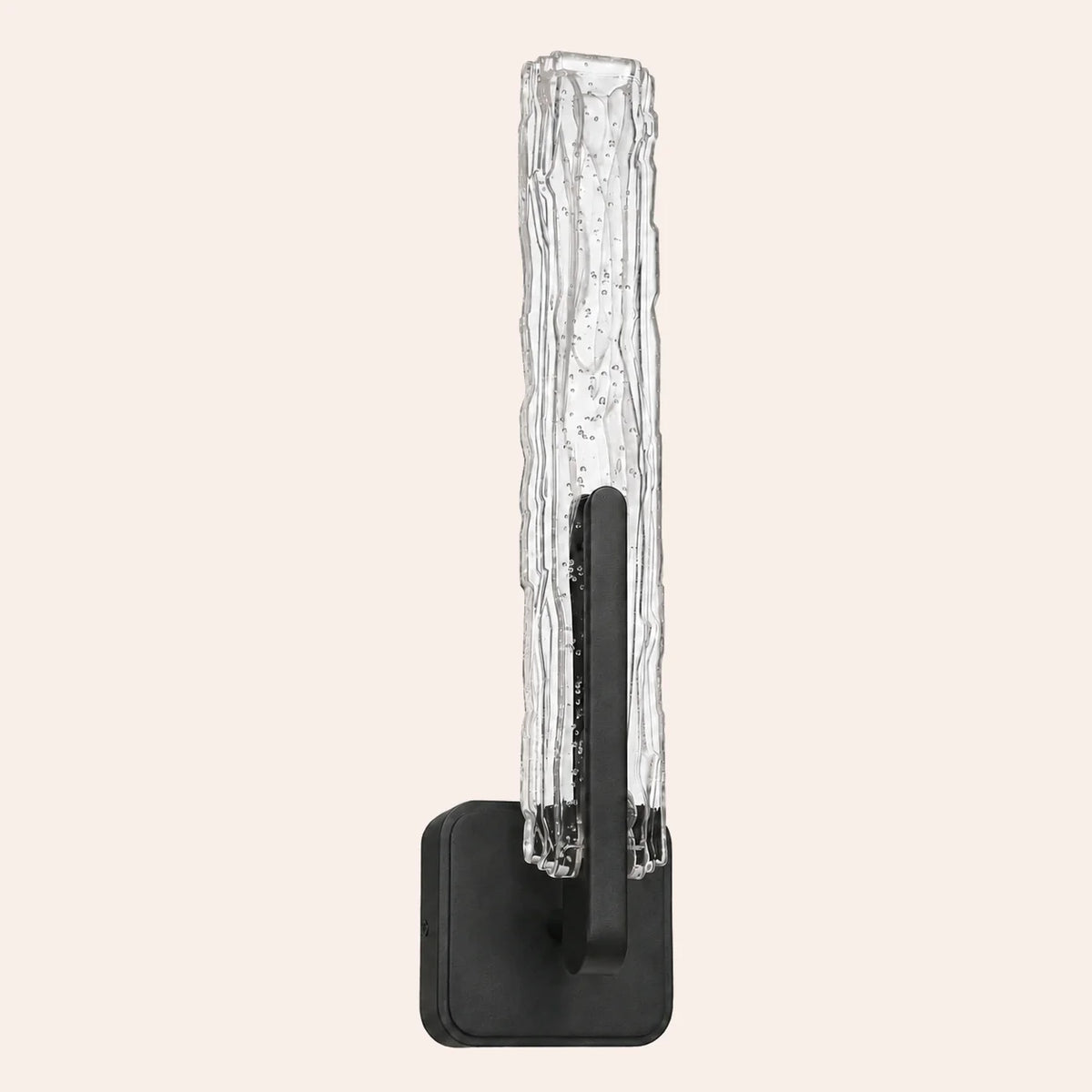 Curva Integrated LED 19in Sand Black Indoor-Outdoor Wall Light with Handcrafted Glass