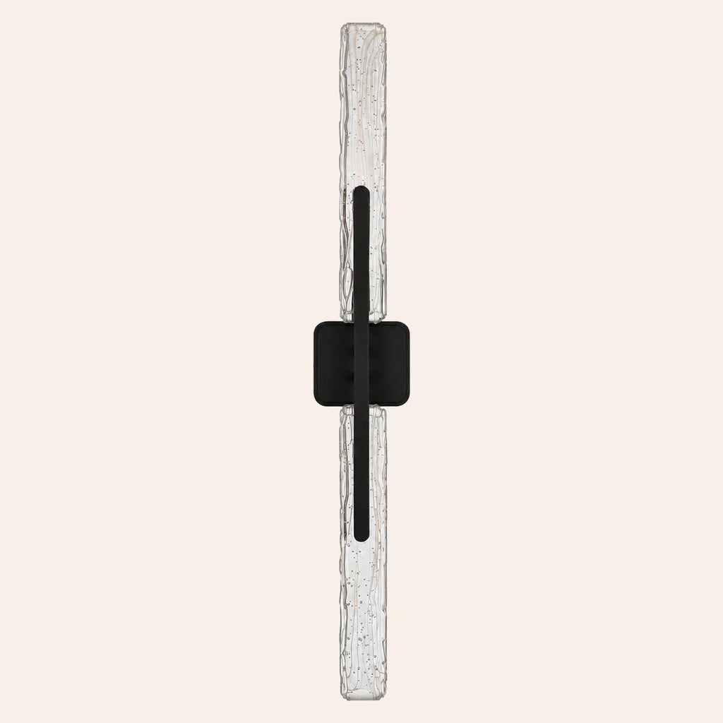 Curva Integrated LED 36in Sand Black Indoor-Outdoor Wall Light with Handcrafted Glass