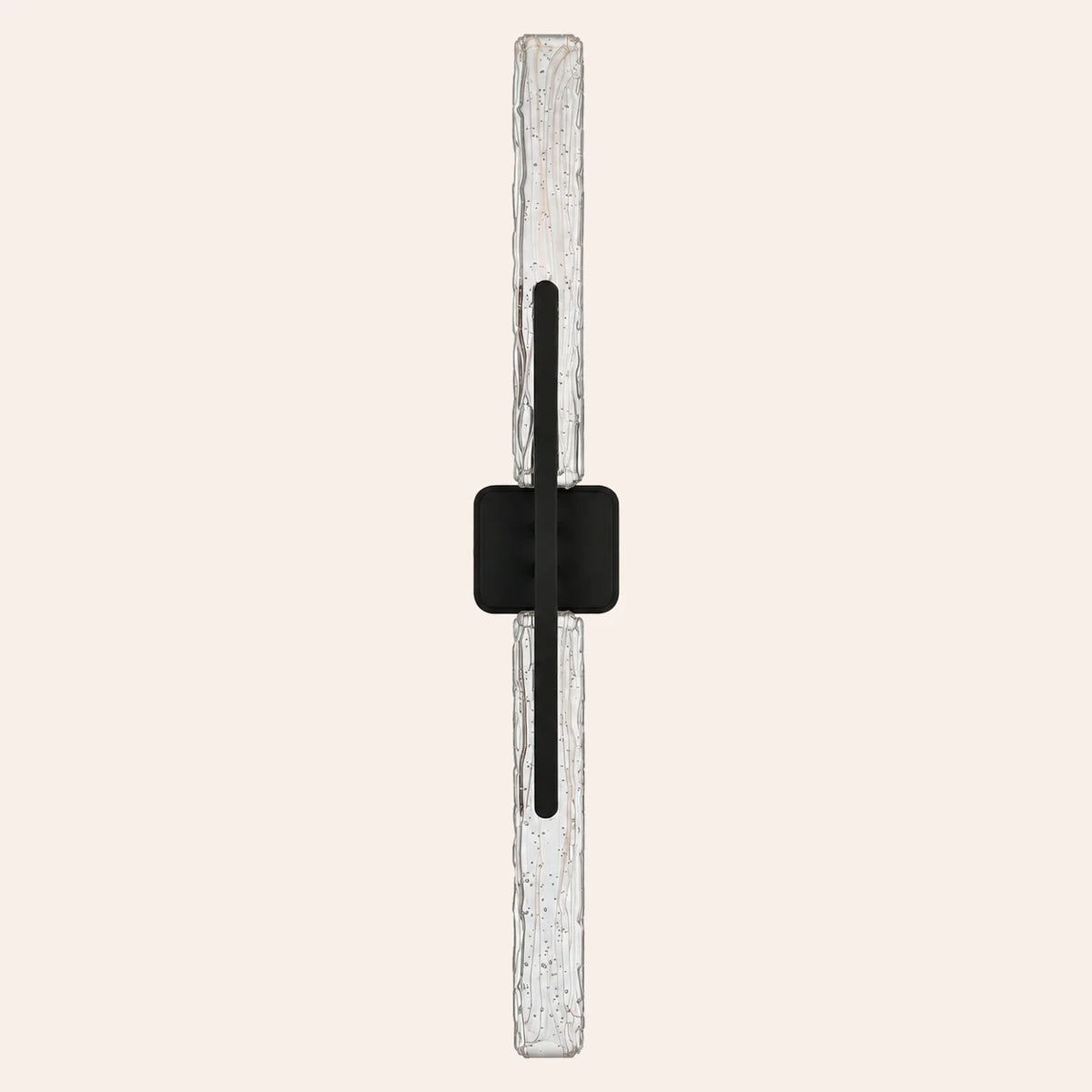 Curva Integrated LED 36in Sand Black Indoor-Outdoor Wall Light with Handcrafted Glass