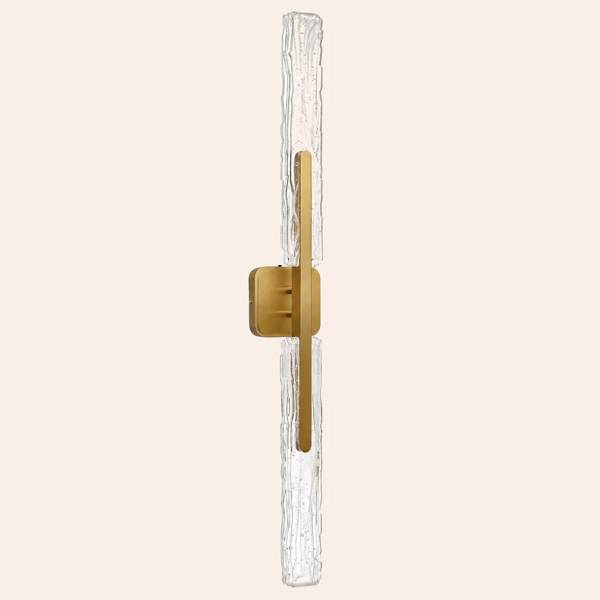 Curva Integrated LED 36in Brass Vanity Light with Handcrafted Glass
