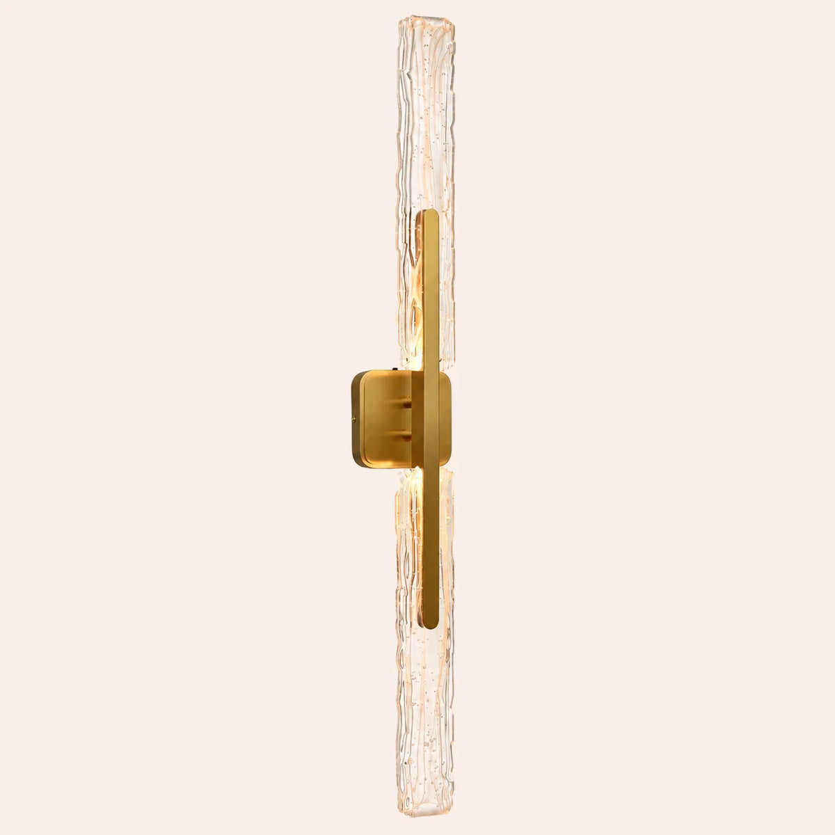 Curva Integrated LED 36in Brass Vanity Light with Handcrafted Glass