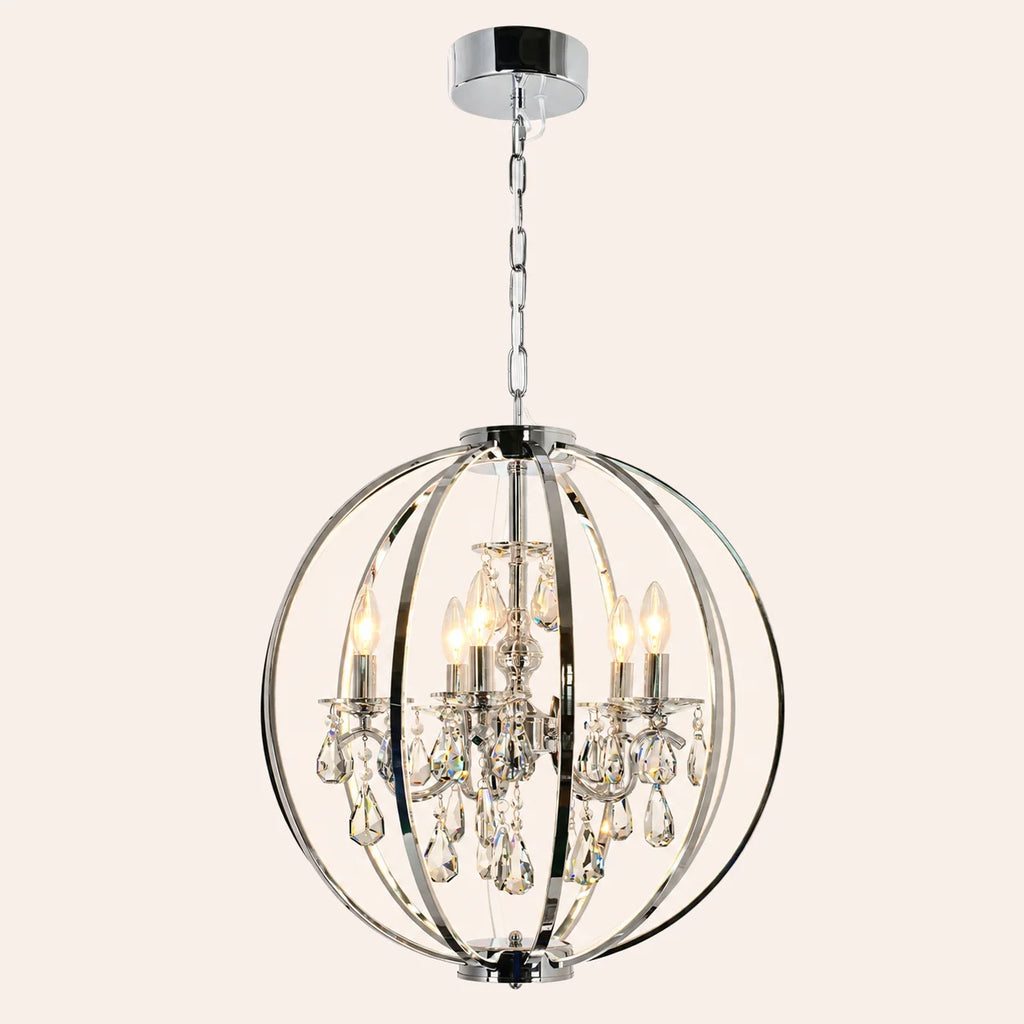 Abia 5 Light Chrome Chandelier