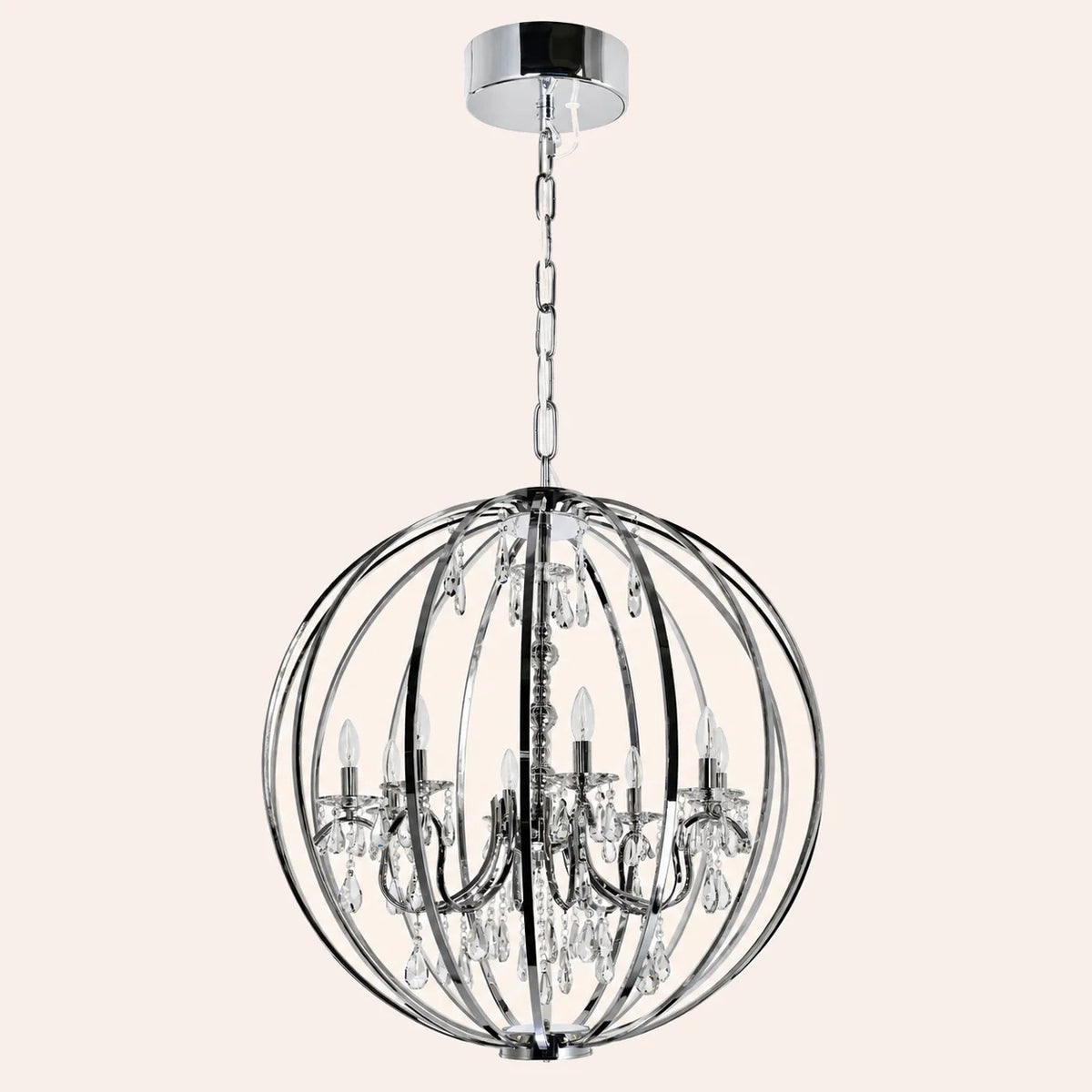 Abia 8 Light Chrome Chandelier