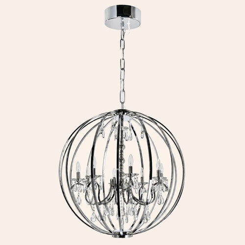 Abia 8 Light Chrome Chandelier