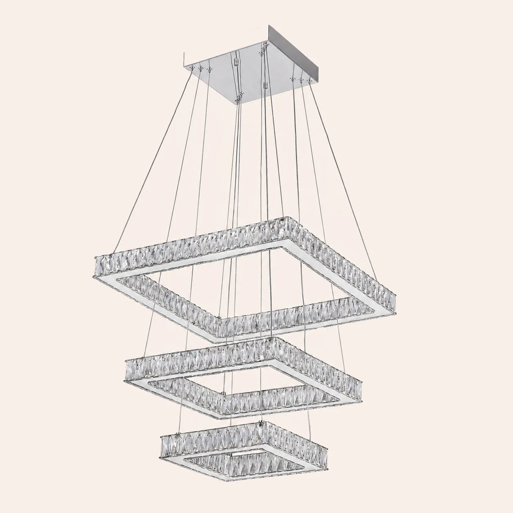 Florence Integrated LED 3-Tier Chrome Chandelier