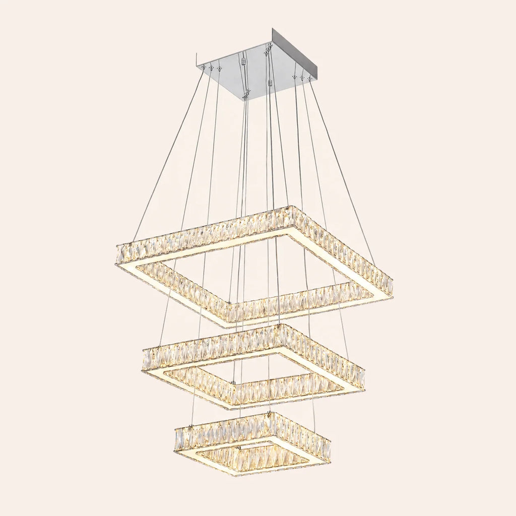 Florence Integrated LED 3-Tier Chrome Chandelier